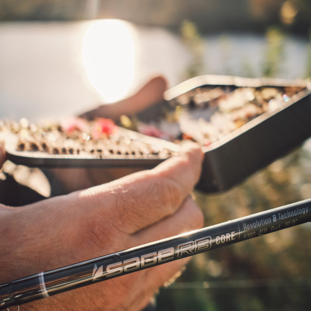 Mouches truite pêche canne sage