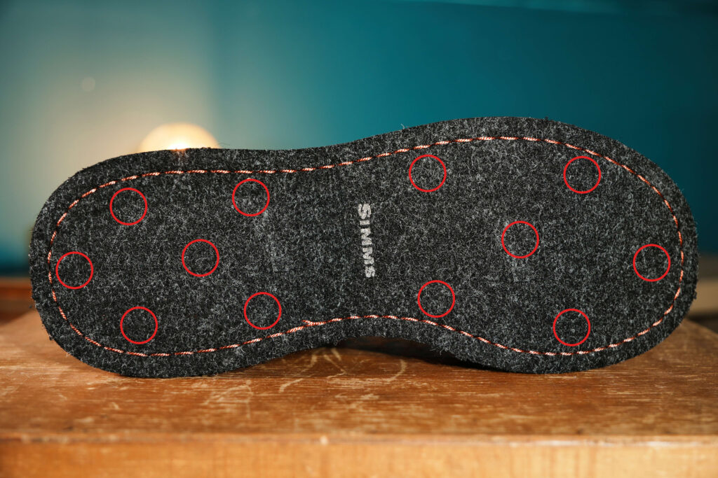 Clous wading semelle feutre